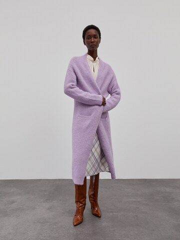 EDITED Knitted coat 'Caesar' in Purple: front