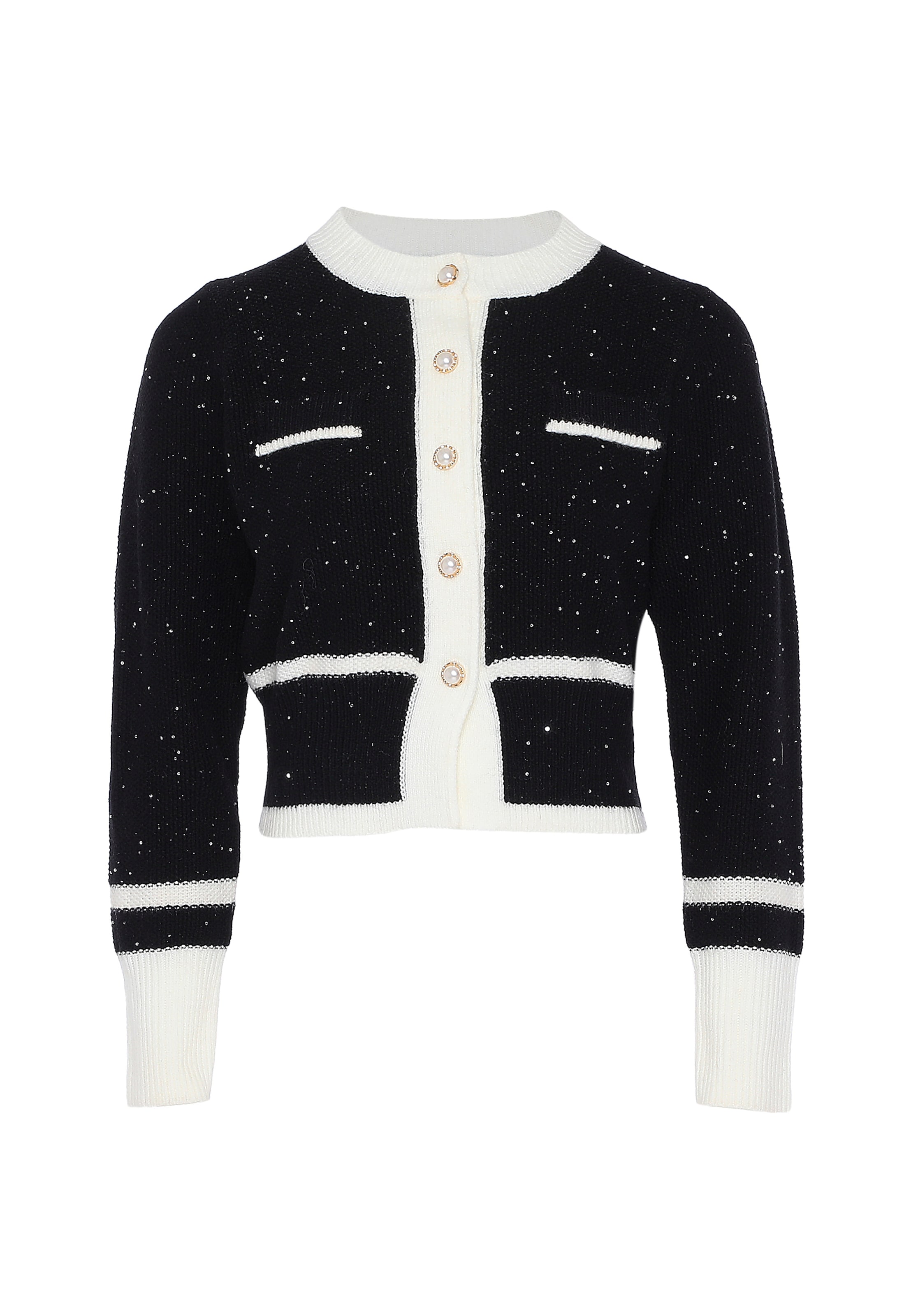 aleva Плетена жилетка в черно: отпред