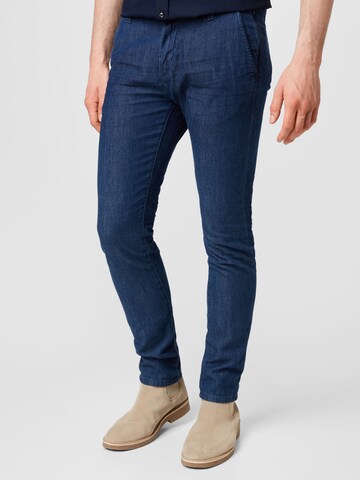 Skinny Jeans 'Josh' de la TOM TAILOR pe albastru: față