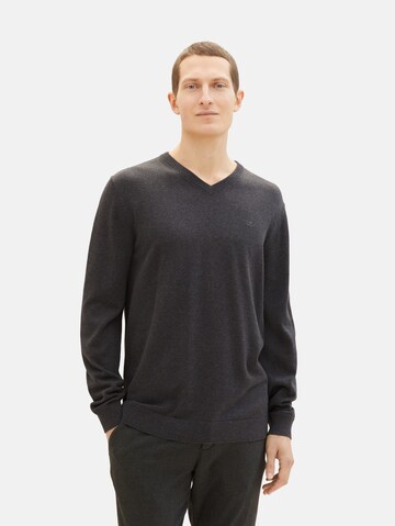 TOM TAILOR Sweater in Black: front