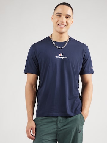 Champion Authentic Athletic Apparel T-Shirt in Blau: Vorderseite