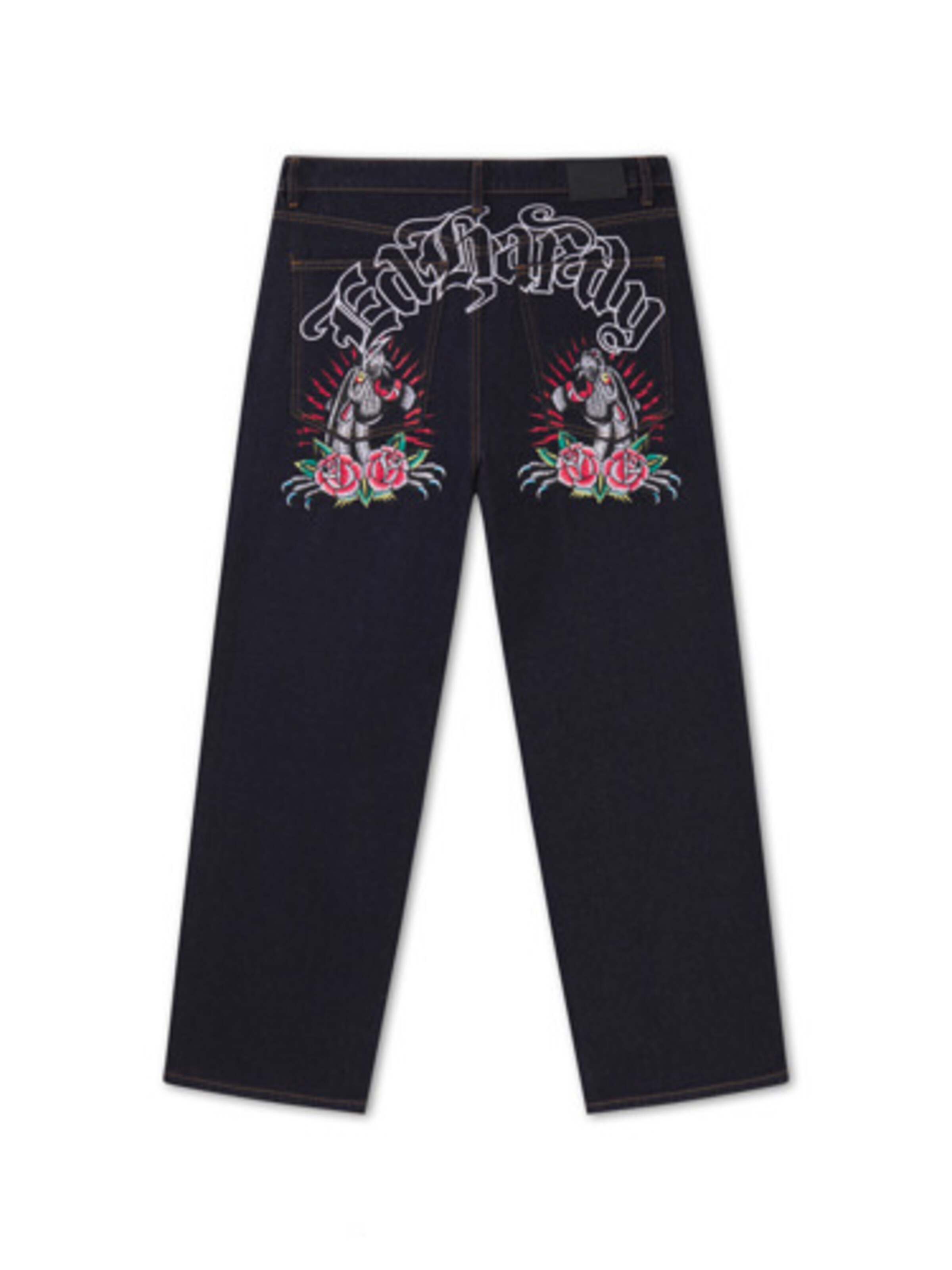 Ed Hardy Свободный крой Джинсы в Синий