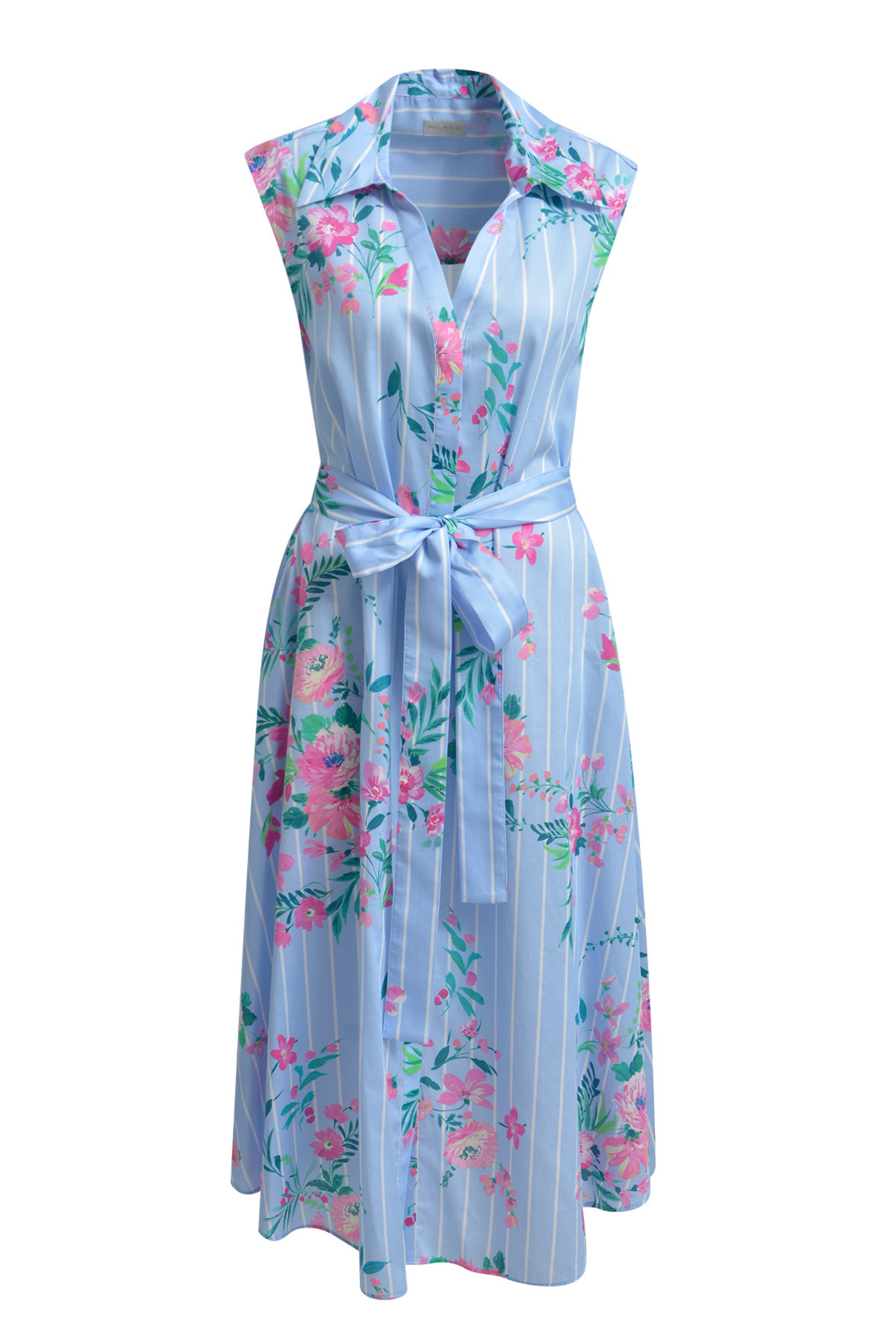 Milano Italy Summer Dress in Blue: front