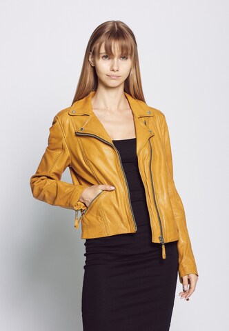 MUSTANG Lederjacke in Gelb