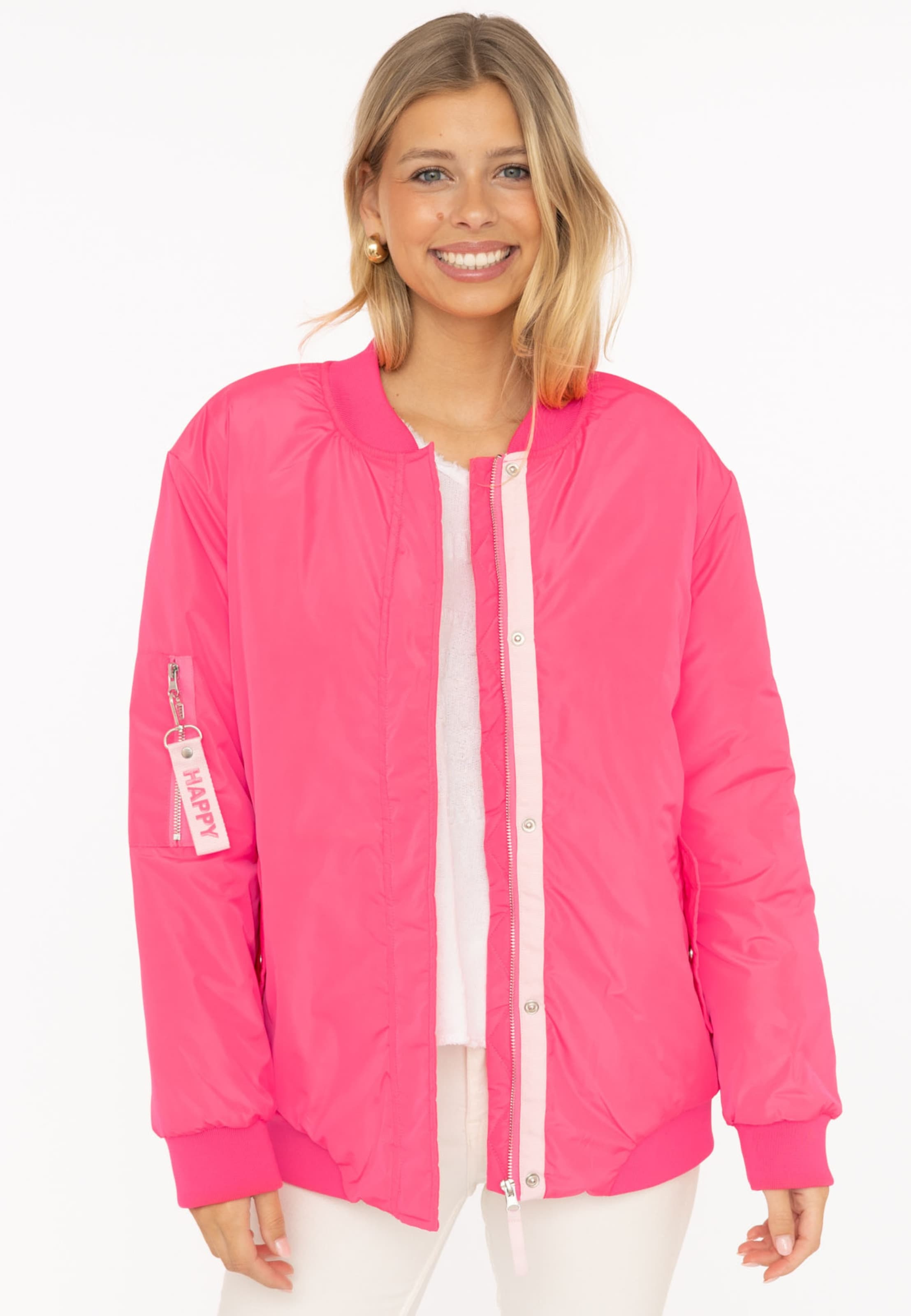Veste outdoor Zwillingsherz en rose : devant