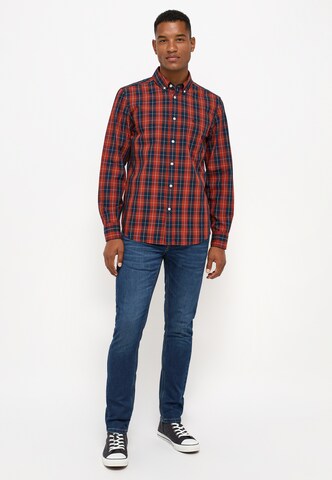 MUSTANG Comfort fit Button Up Shirt in Red