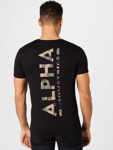 ALPHA INDUSTRIES T-shirt i svart: framsida