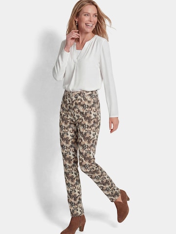Coupe slim Pantalon 'Louisa' Goldner en beige