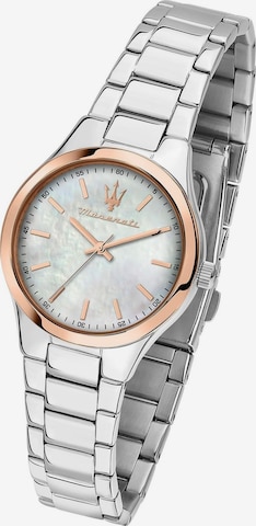 Montre à affichage analogique Maserati en argent : devant