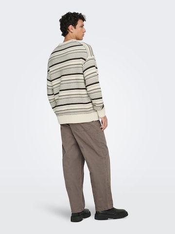 Only & Sons Sweater 'ONSROY' in Beige