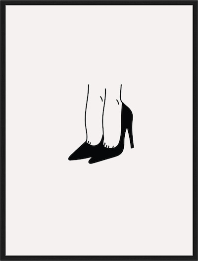 Liv Corday Bild 'My shoes' in schwarz / weiß, Produktansicht