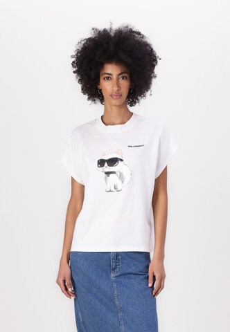 Karl Lagerfeld Tričko 'IKON AQUARELLE' - Biela: predná strana