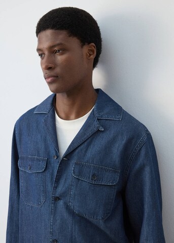 MANGO MAN Regular fit Button Up Shirt 'Tudy' in Blue