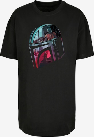 F4NT4STIC T-Shirt 'Star Wars The Mandalorian Mandalore Helmet Reflection' in Schwarz: predná strana