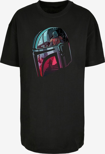 F4NT4STIC T-shirt oversize 'Star Wars The Mandalorian Mandalore Helmet Reflection' en mélange de couleurs / noir, Vue avec produit
