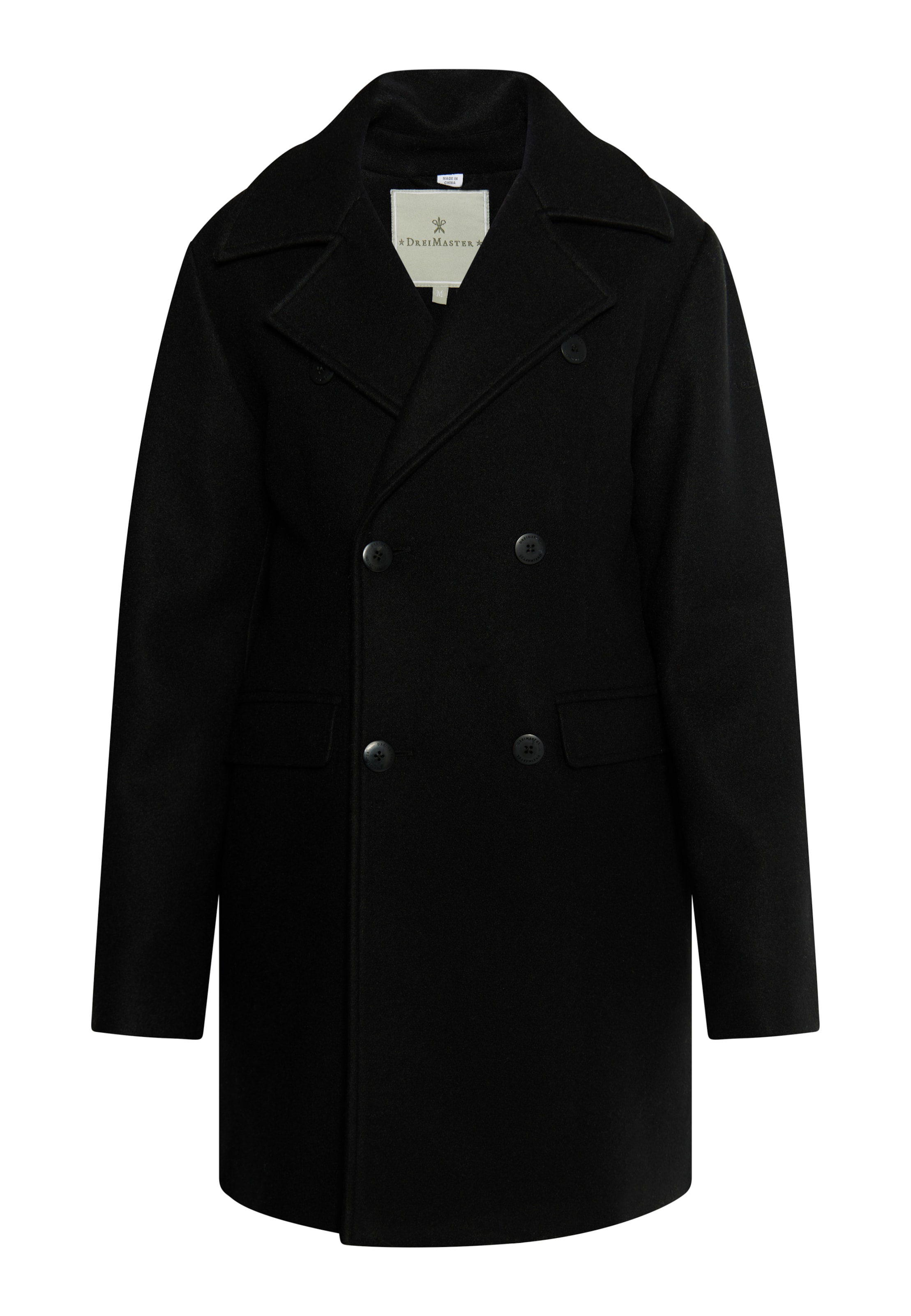 DreiMaster Klassik Between-seasons coat in Black: front