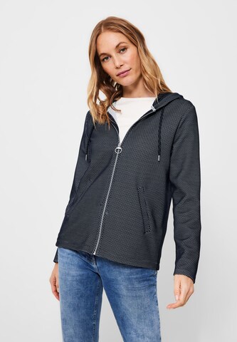 CECIL Zip-Up Hoodie in Blue: front