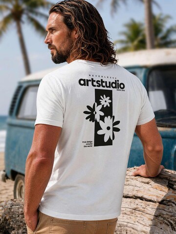 Neverless Shirt 'Artstudio Flowers' in White