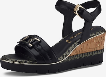 Tamaris - Sandalias con hebilla en negro: frente