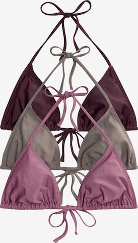 The Set Triangen Bikiniöverdel i grå: framsida