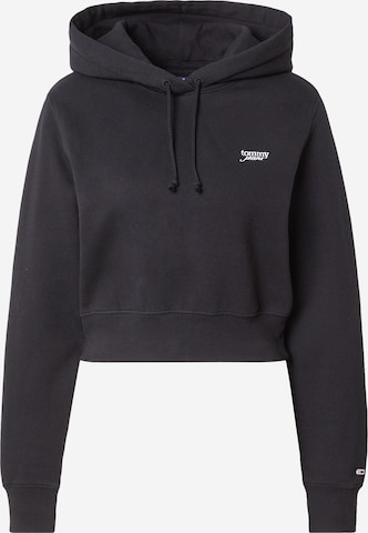 juoda Tommy Jeans Megztinis be užsegimo 'Script': priekis
