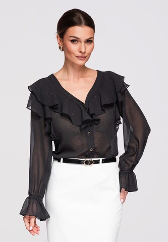 Ombre Blouse in Zwart: voorkant