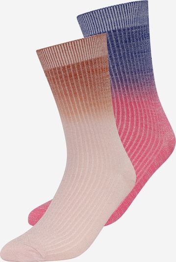 BeckSöndergaard Chaussettes en bleu foncé / caramel / rose / rose clair, Vue avec produit