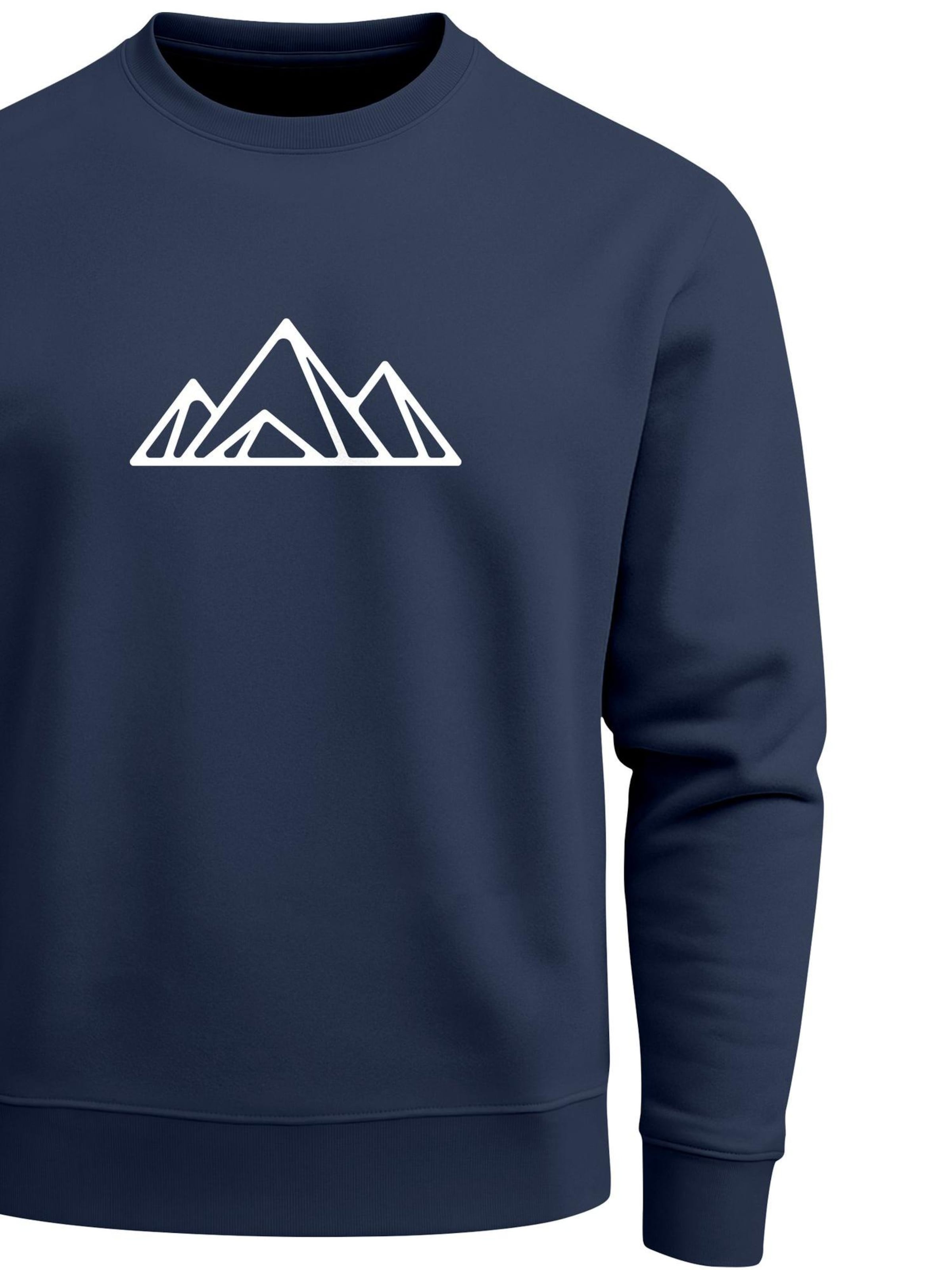Neverless Sweatshirt 'Berg Polygon' in Blue