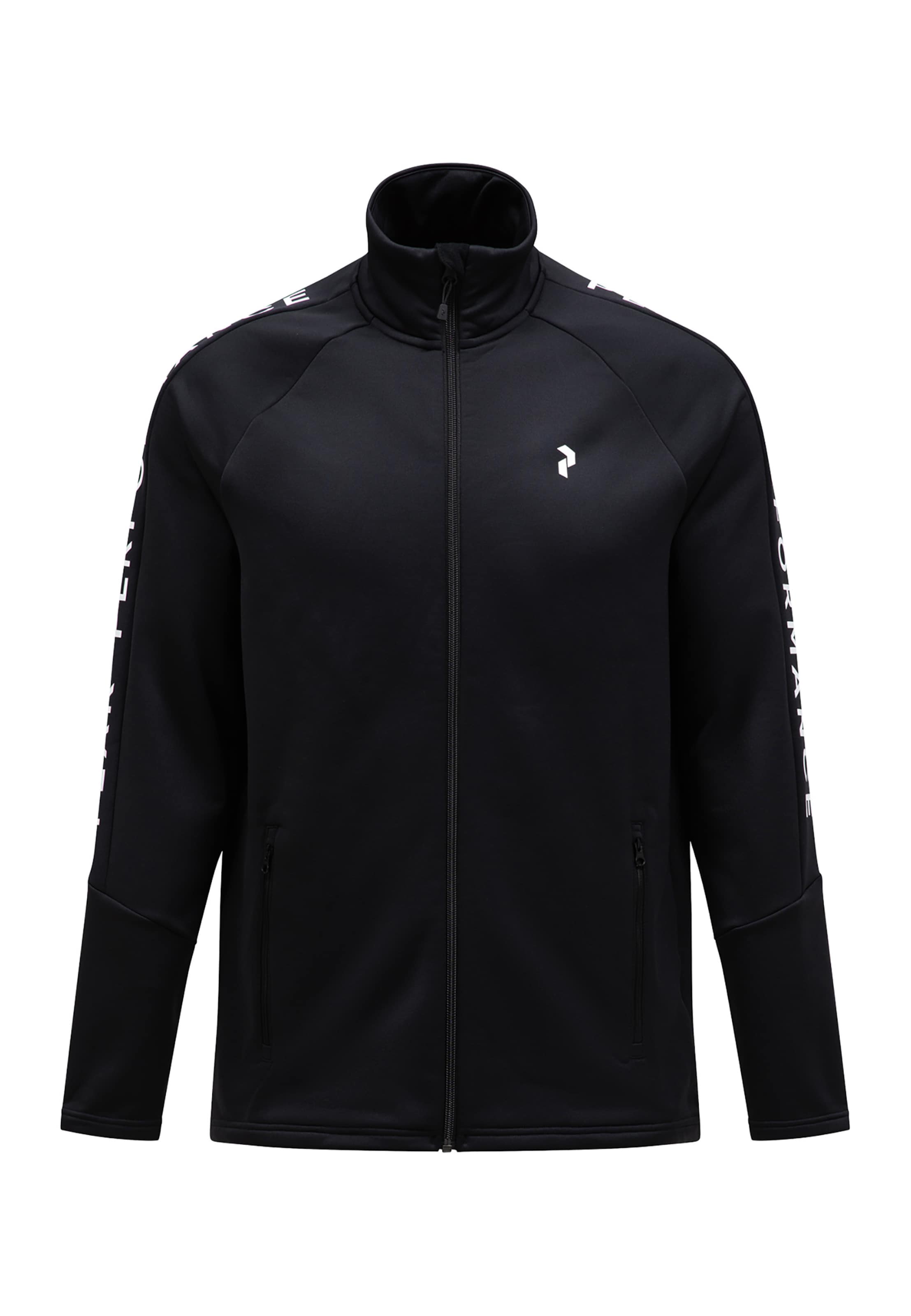 PEAK PERFORMANCE Fleece jas in Zwart: voorkant