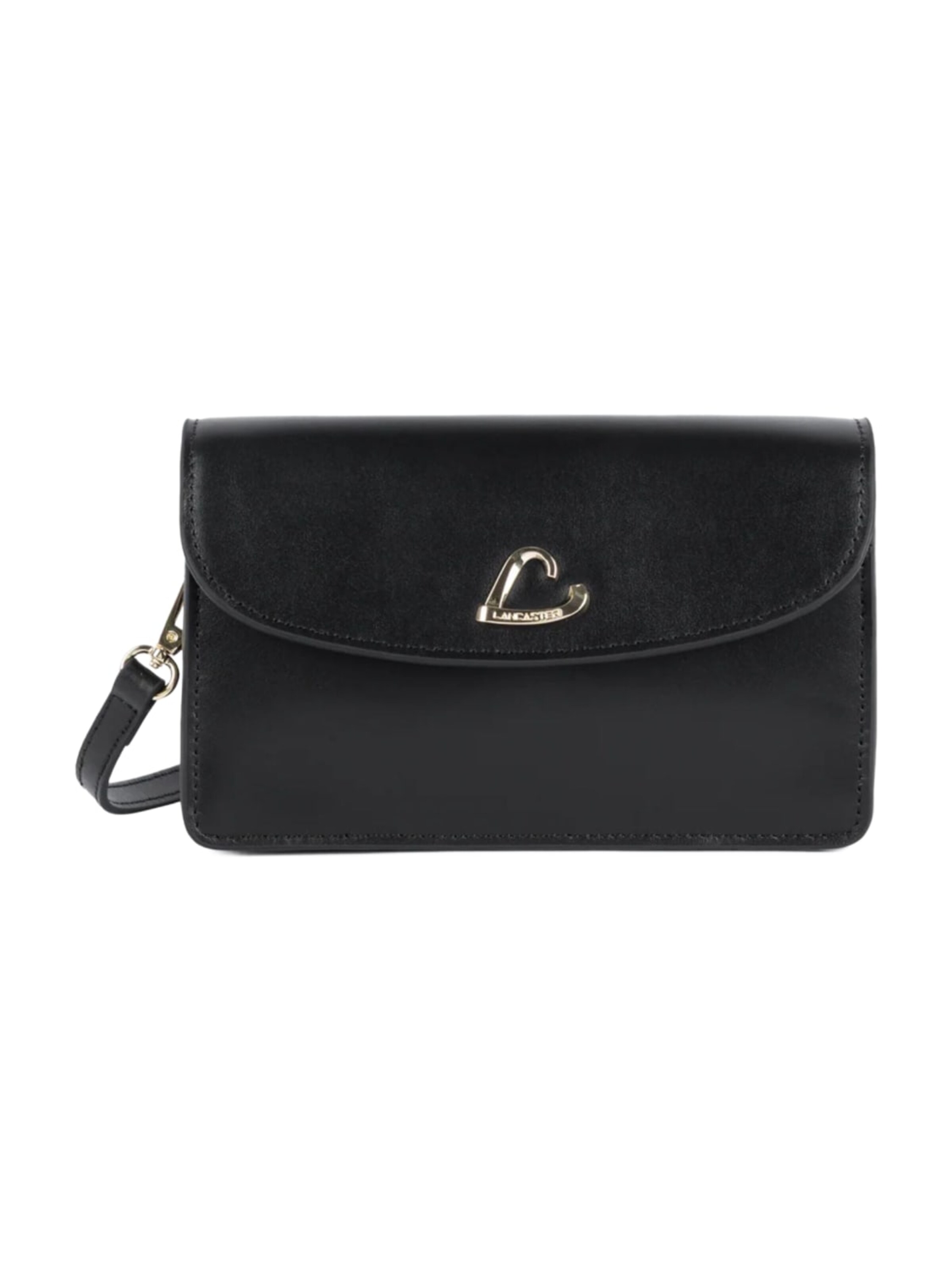 LANCASTER Paris Axelremsväska 'Lancaster Pochette A rabat aimanté Paris Philos Noir' i svart: framsida