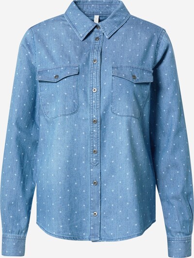 PULZ Jeans Blouse 'DONNA' in de kleur Azuur / Blauw denim, Productweergave