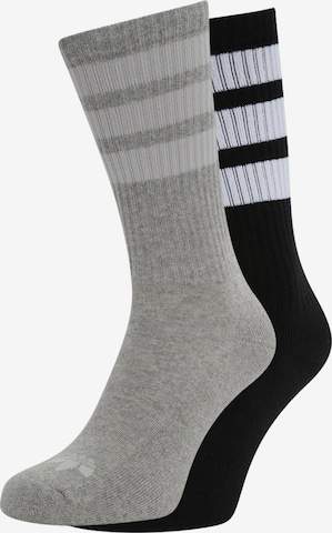 Chaussettes '3-Stripes Crew ' ADIDAS ORIGINALS en gris : devant