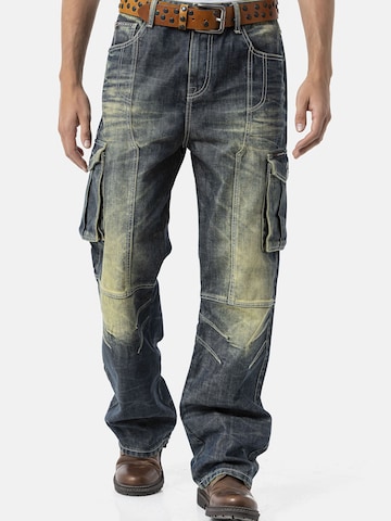 CIPO & BAXX Loosefit Jeanshose 'CD897', Over Size, Loose Fit, Dirty in Grün: Vorderseite