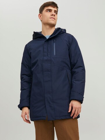 JACK & JONES Between-Seasons Parka 'Wing' in Blue: front