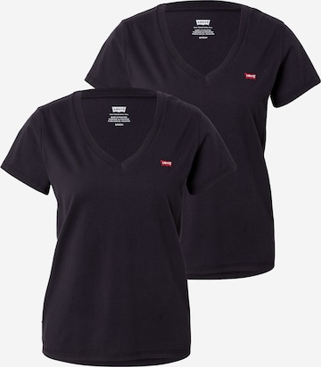 LEVI'S ® Shirt 'Perfect V-Neck Tee (2-Pack)' in Black: front
