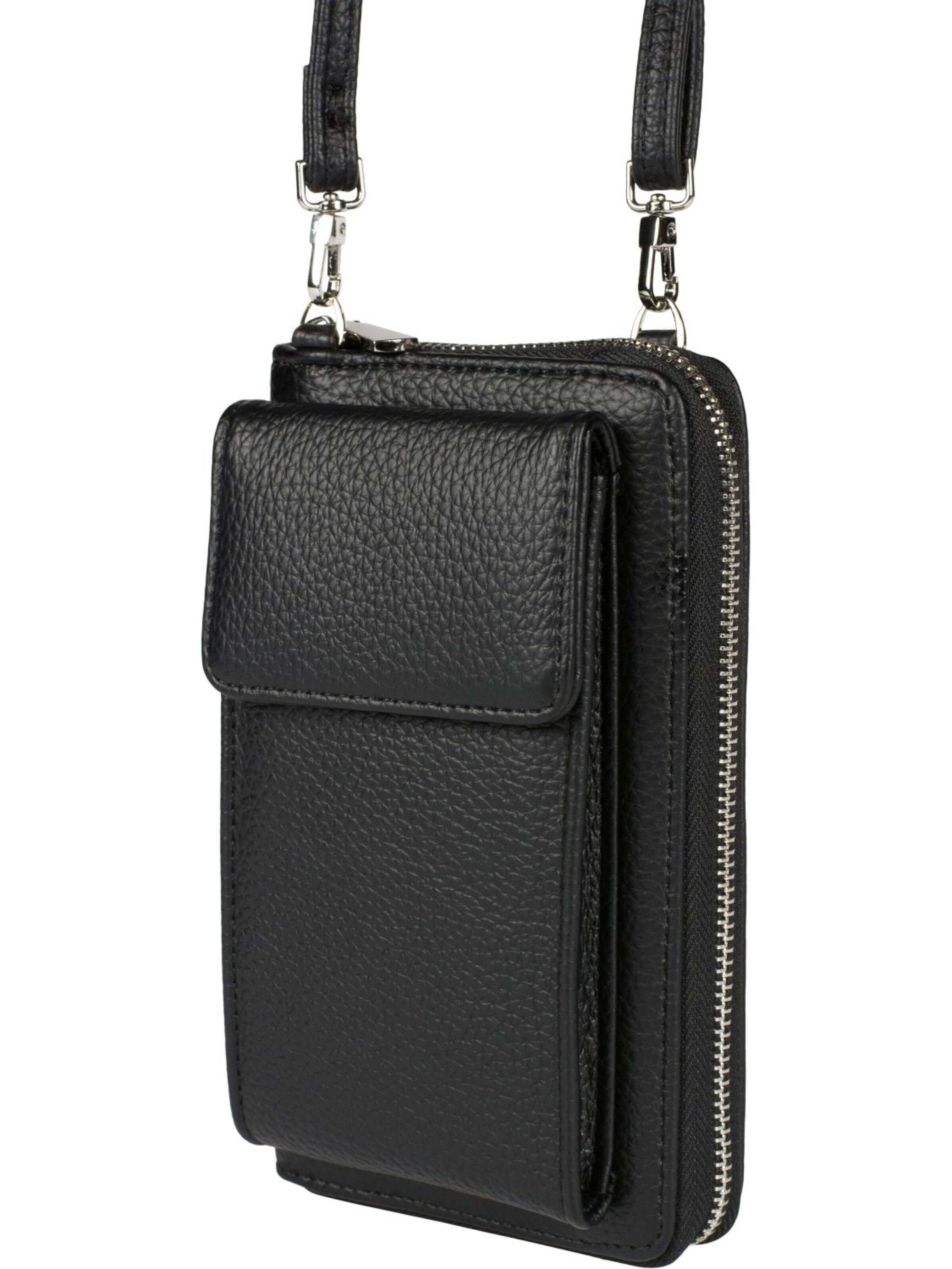 styleBREAKER Crossbody bag 'Umhängetasche mit Handyfach und RFID Schutz' in Black