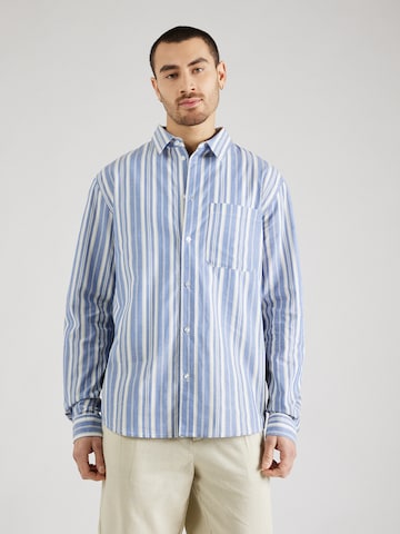 ABOUT YOU x Kevin Trapp Regular fit Button Up Shirt 'Noah' in Blue: front