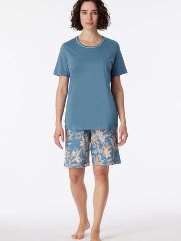 SCHIESSER Short Pajama Set 'Comfort Nightwear ' in Blue: front