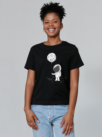 Maglietta 'Kleiner Astronaut' di Watapparel in nero: frontale