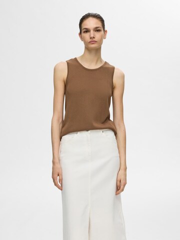 SELECTED FEMME Sticktop 'SLFMoon' i brun: forside