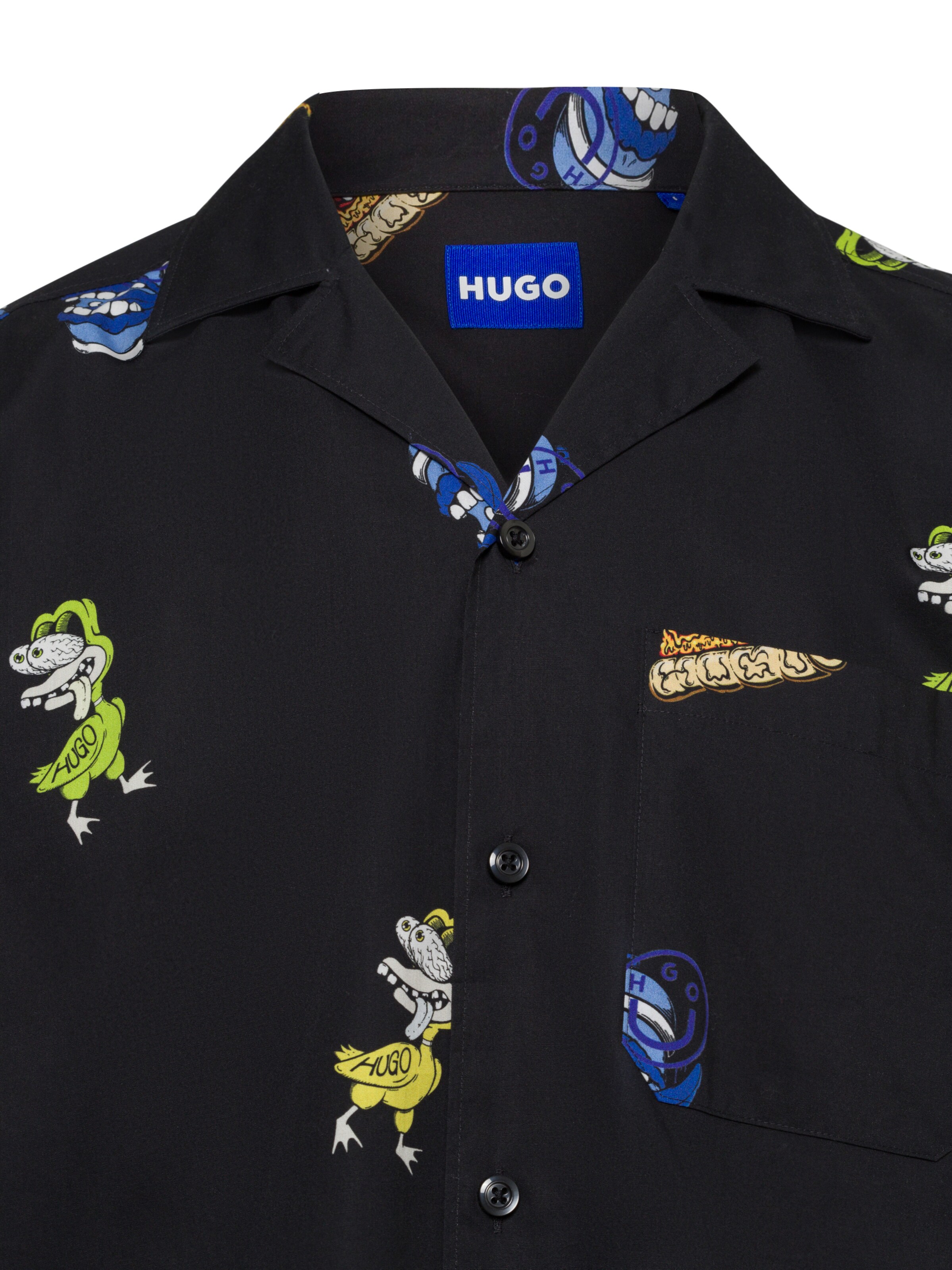 HUGO Comfort Fit Hemd 'Eligino ' in Schwarz