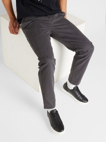 KnowledgeCotton Apparel Regular Chino Pants 'Chuk' in Grey: front