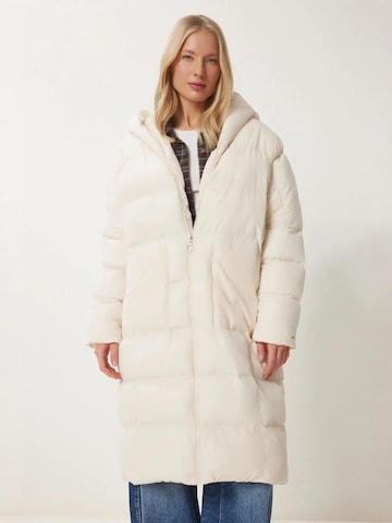 Happiness İstanbul Winter Coat in Beige: front