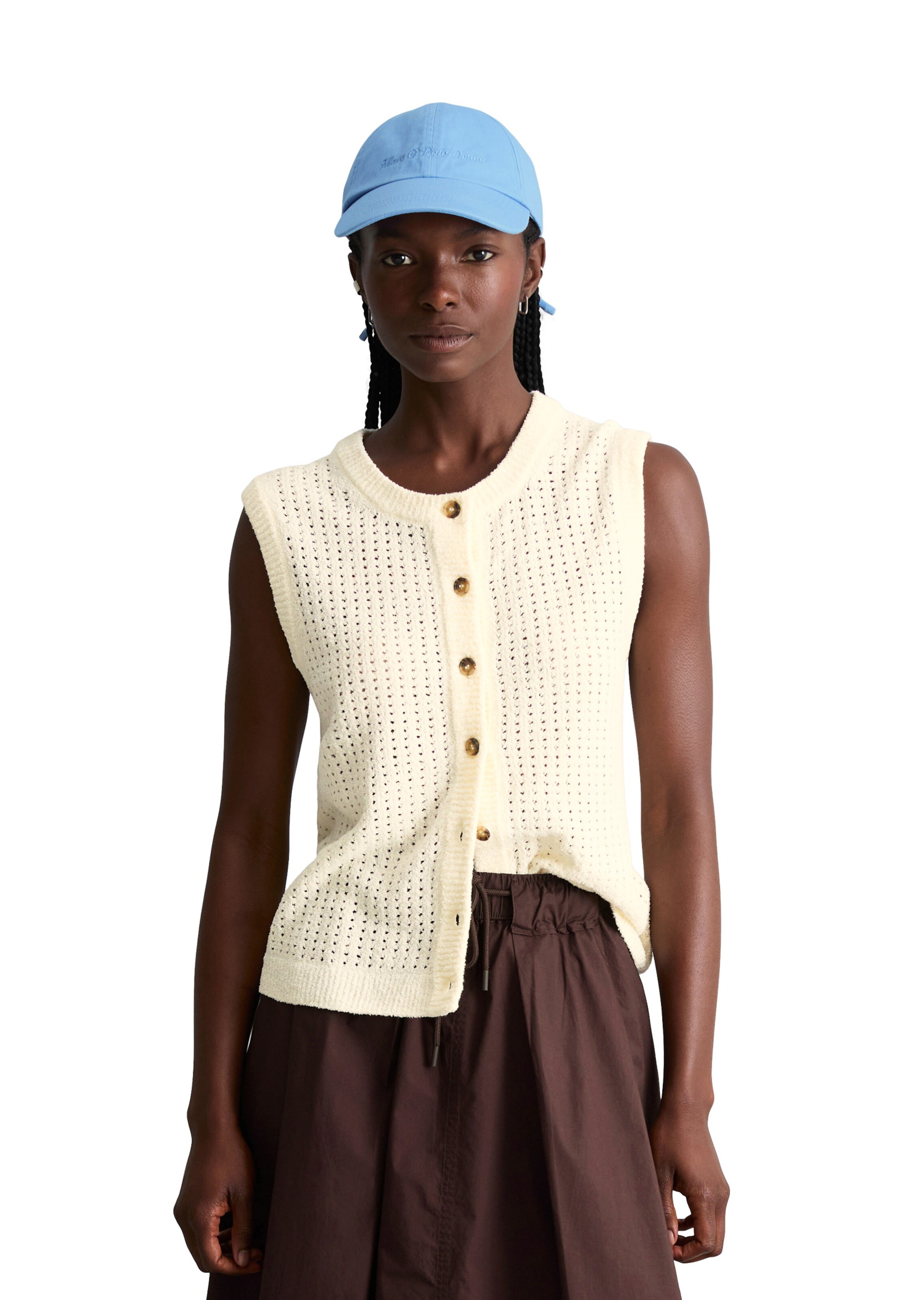 Marc O'Polo DENIM Strickjacke in Beige: Vorderseite