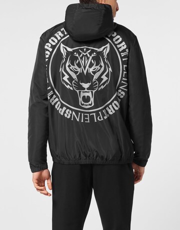 Giacca di mezza stagione 'Carbon Tiger' di Plein Sport in nero: frontale