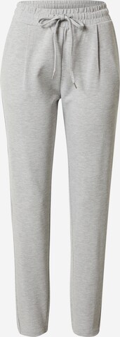 QS Štandardný strih Plisované nohavice - Sivá: predná strana