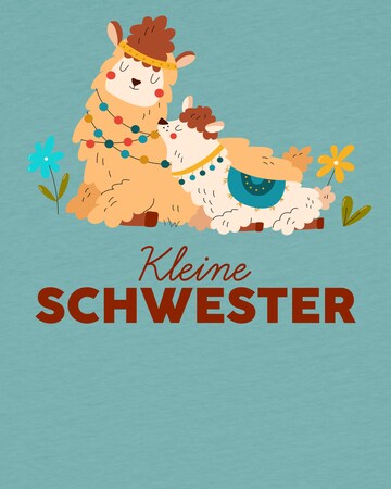 watabout.kids Shirt 'Lama Kleine Schwester' in Blue