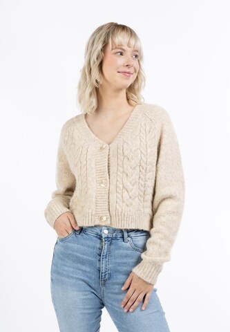 MYMO Knit cardigan 'Blonda' in Beige: front