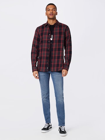 Only & Sons Regular fit Button Up Shirt 'TEX' in Red