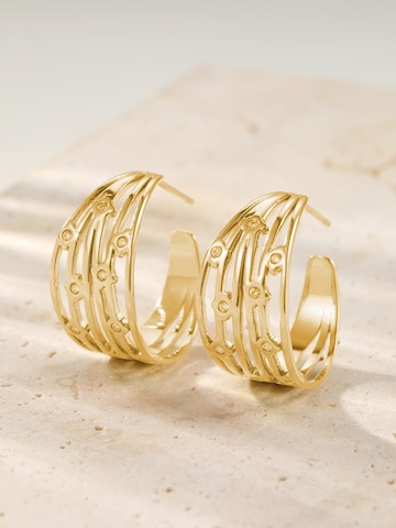 Hey Happiness - Pendientes 'Multi Band Crystal Hoop' en oro